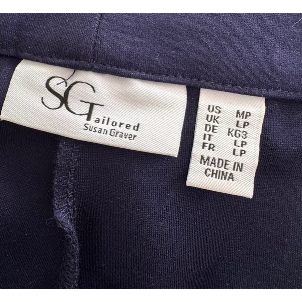 Susan Graver Tailored Navy Blue Medium Petite MP Pants Rayon Nylon Spandex - Picture 2 of 10